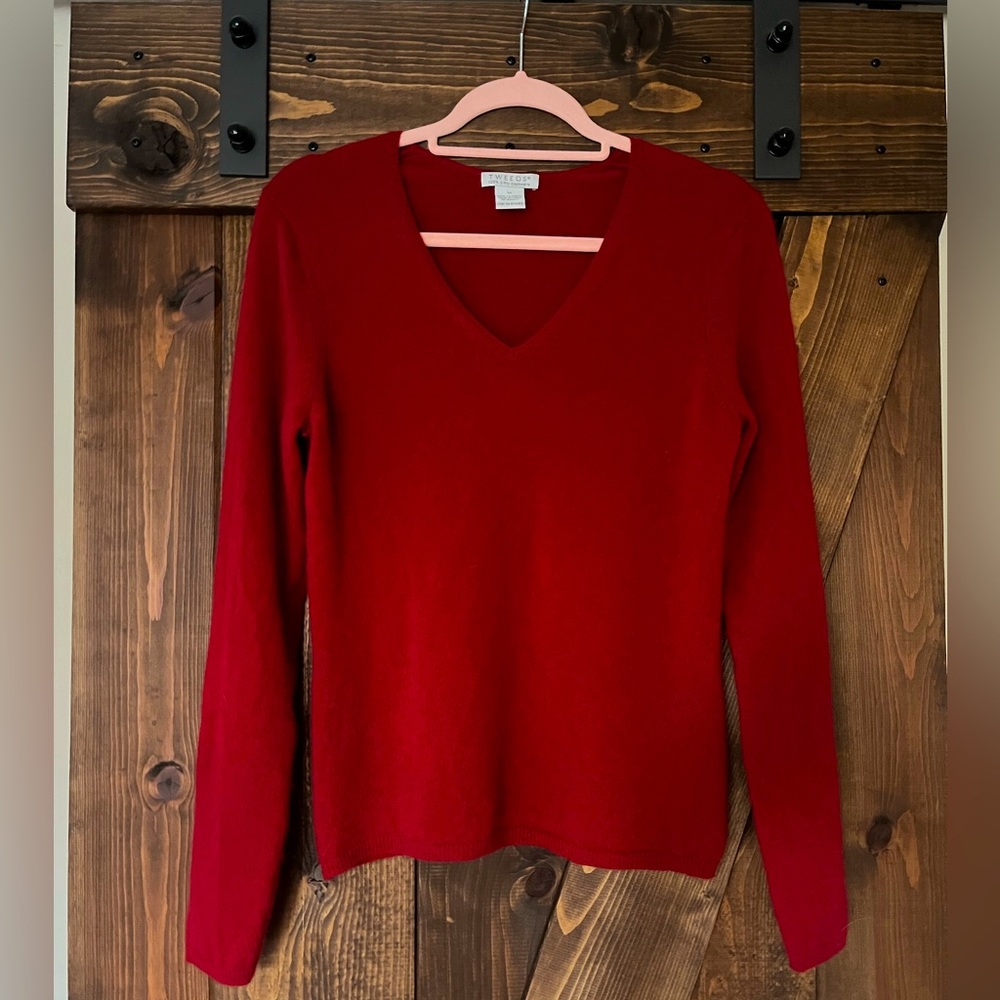 Tweeds Women’s Red V-Neck Sweater